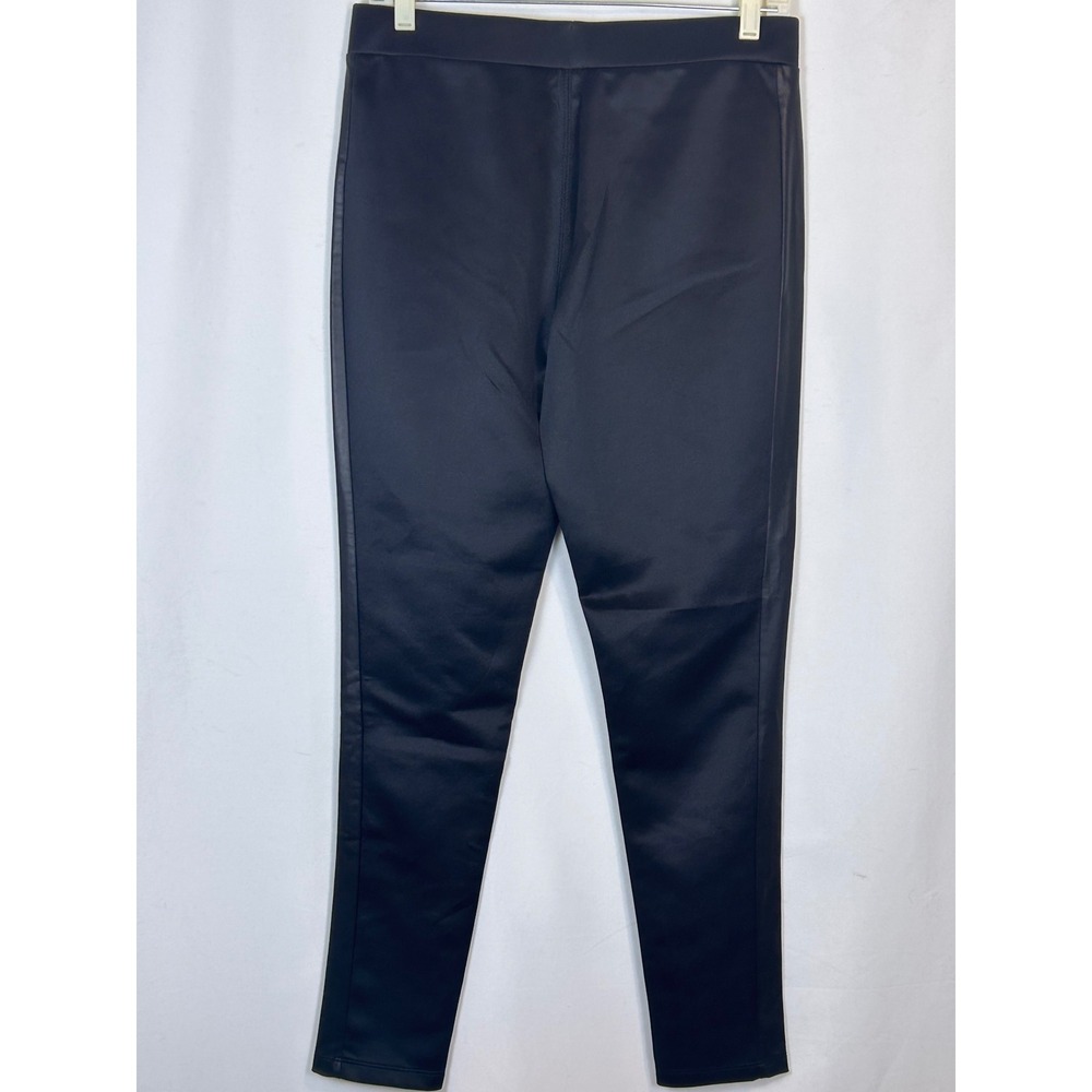 Kardashian Kollection Black Faux Leather Side Stripe Ponte Leggings Womens Large - Picture 6 of 9